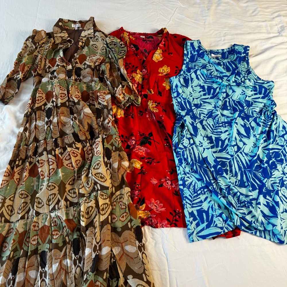 Colorful Patterned Dresses - Set of 3